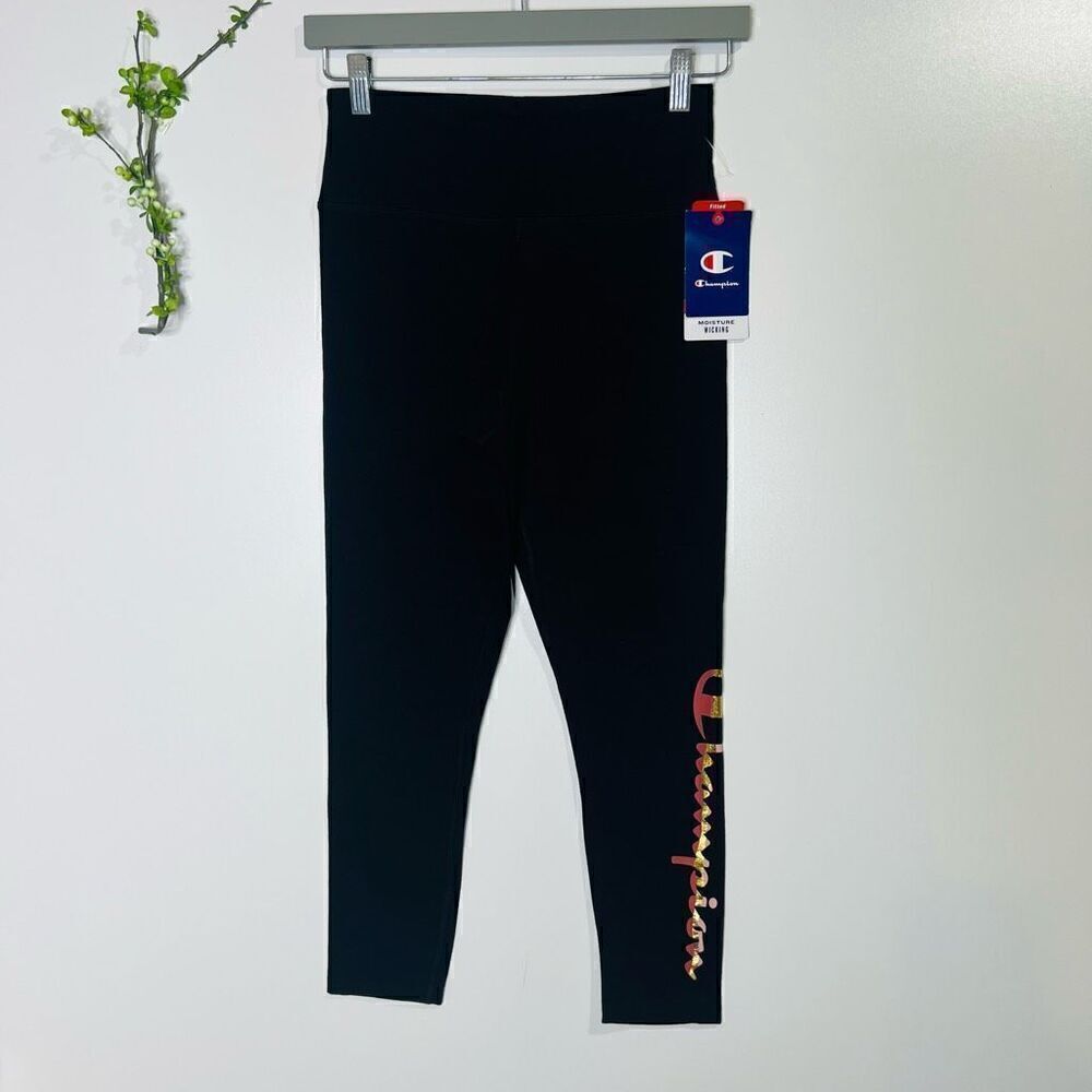 Champion Black 7/8 Length Tight Pants NWT! Coral Gold Pink